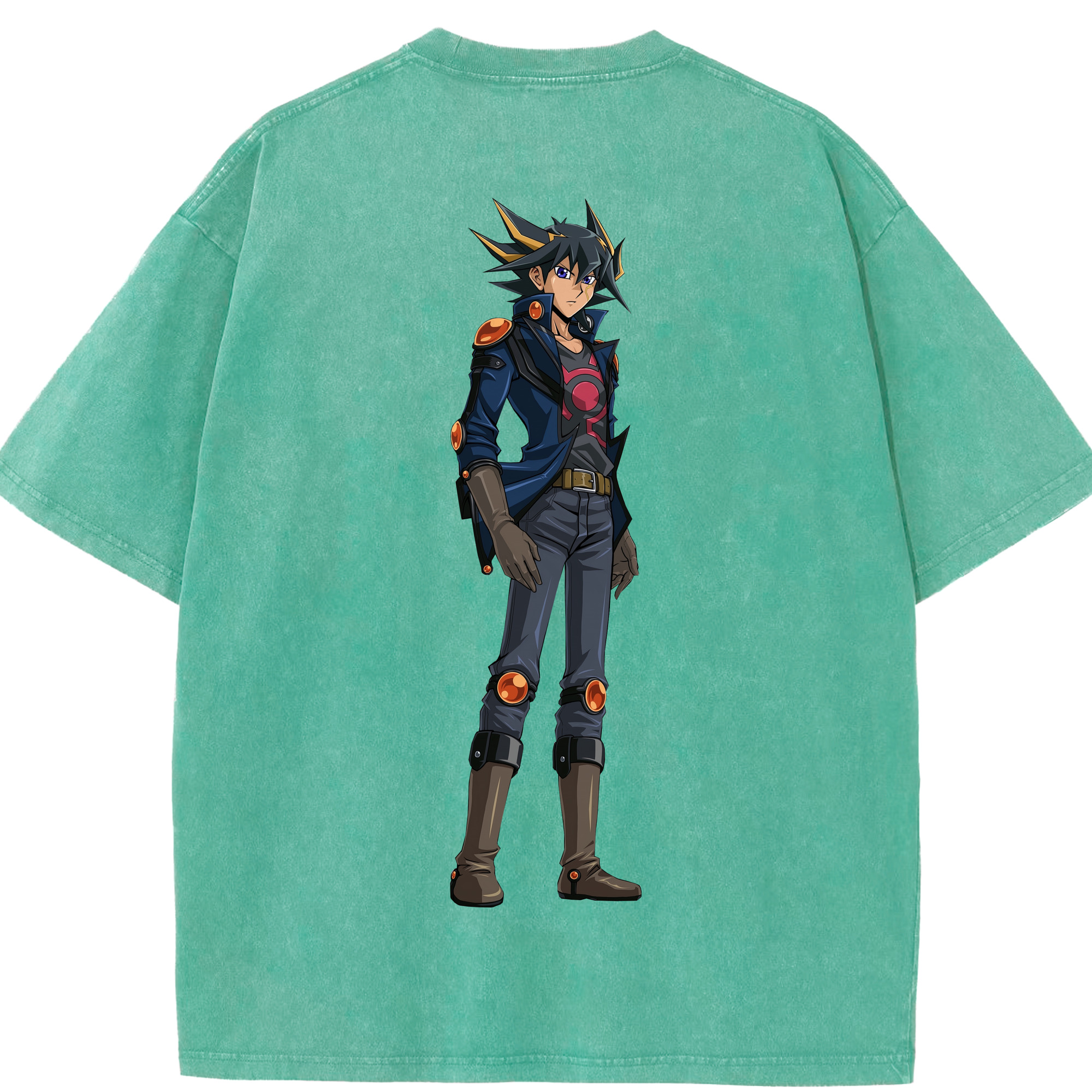 （画像用） 遊☆戯☆王 Yu-Gi-Oh! 綿100% ヴィンテージ風 半袖Tシャツ（背面プリント）